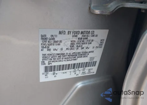 2012 Ford Edge Limited z USA, uszkodzony, nr VIN 2FMDK3KC1CBA27887